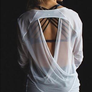 Lululemon long sleeved If You’re Lucky sheer tee